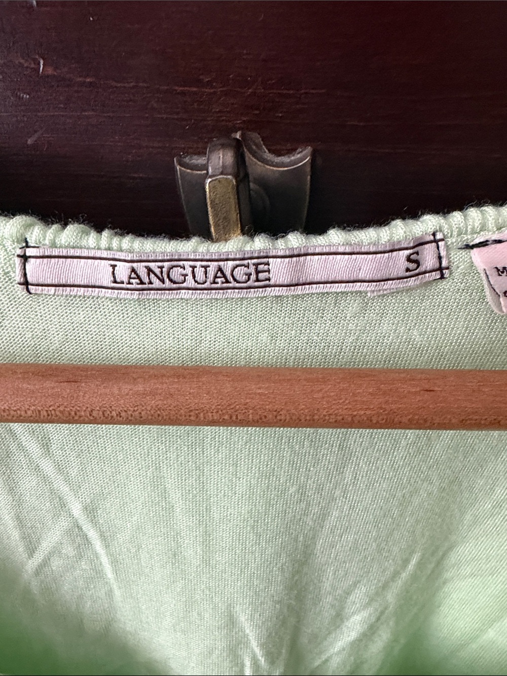 Language Light Mint Ruffle Front Tunic - Picture 3 of 5